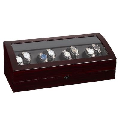 Jqueen Automatic Wood Watch Winder Display Box 4+9 Storages